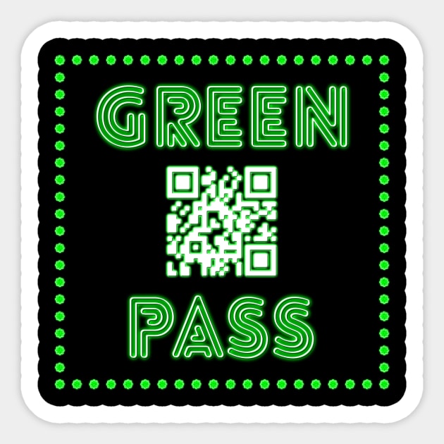 Green Pass Sticker by Stecra